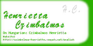 henrietta czimbalmos business card